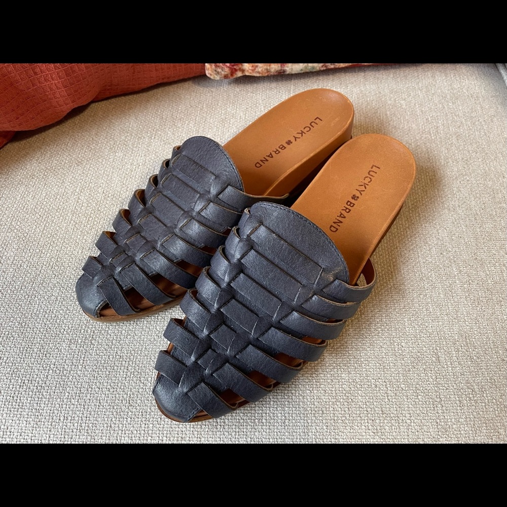 Lucky Brand - Leather Huarache mules - Size 6